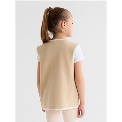 Жилетка флисовая детская Collorista, бежевая, рост 116 см