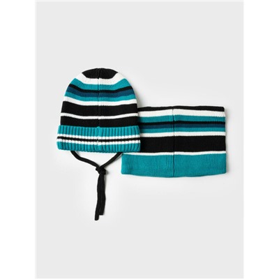 Комплект трикотажный для мальчиков: шапка, снуд