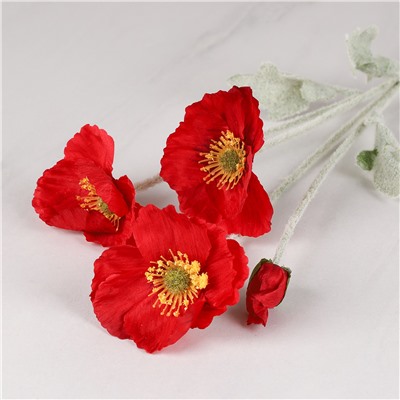 Цветок искусственный Мак 60 см / RF-1560 /уп 10/250/1000/