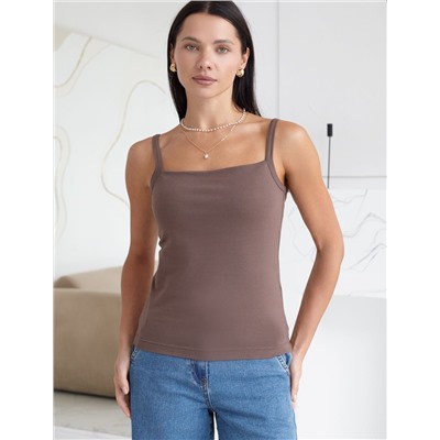 Топ с двуслойной зоной бра на бретелях из хлопка