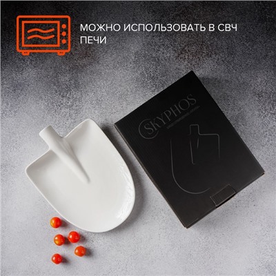 УЦЕНКА Блюдо фарфоровое Magistro «Бланш», 24×18×4.5 см, цвет белый