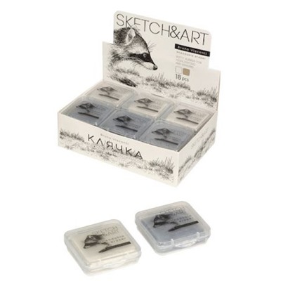 Ластик-клячка "SKETCH ART" БЕЛЫЙ/СЕРЫЙ в пластиковой коробочке 46х12 мм 42-0061 Bruno Visconti