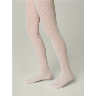 CONTE Колготки в точку с сердечками и усиленным торсом-шортиками ANGELICA