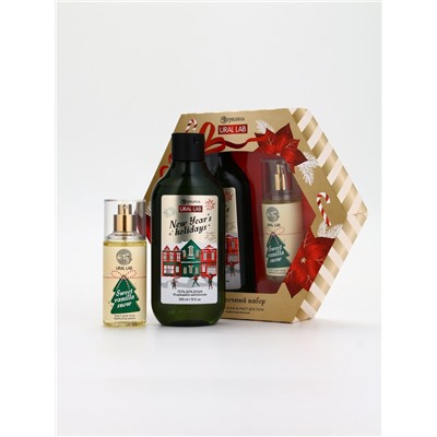 Подарочный набор Happy New Year: гель для душа и мист для тела, белый, URAL LAB