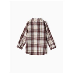 Рубашка фланелевая Крошка Я, рост 92-98 см, коричневая