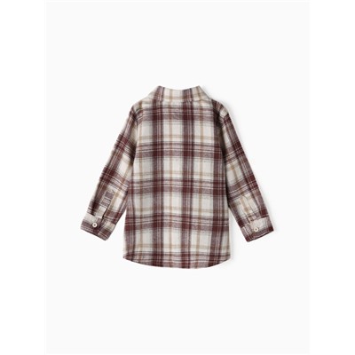 Рубашка фланелевая Крошка Я, рост 92-98 см, коричневая