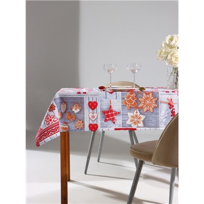 Скатерть новогодняя рогожка DomoVita Чудеса 110×150 см, рогожка 170 г/м², хл100%