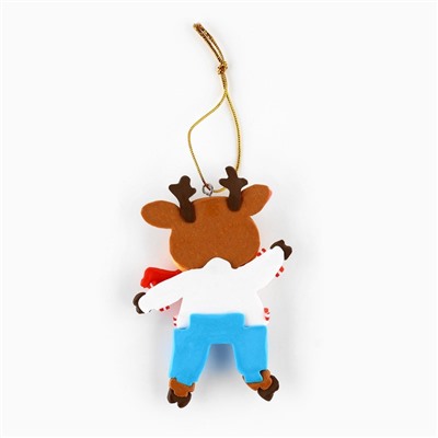 Ёлочная игрушка новогодняя «Олененок», 6×9.3 см