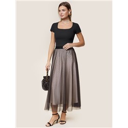 Футболка из трикотажа в широкий рубчик