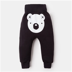 Ползунки - штанишки «Крошка Я» Black&white, рост 62-68 см, чёрные