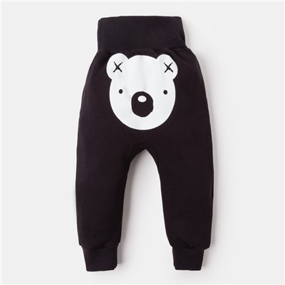 Ползунки - штанишки «Крошка Я» Black&white, рост 62-68 см, чёрные