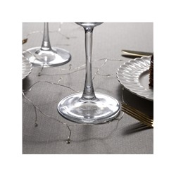 Гирлянда «Мишура» 1 м роса, IP20, серебристая нить, 20 LED, батарейки CR2032×2 (в комплекте), свечение белое