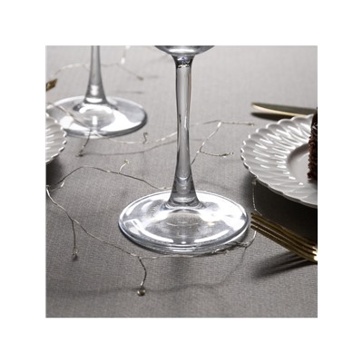 Гирлянда «Мишура» 1 м роса, IP20, серебристая нить, 20 LED, батарейки CR2032×2 (в комплекте), свечение белое