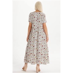 Платье штапель  5915/100/Молочный, бордовый