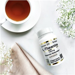 California Gold Nutrition, L-теанин, AlphaWave, поддержка расслабления, успокоение, 100 мг, 30 растительных капсул