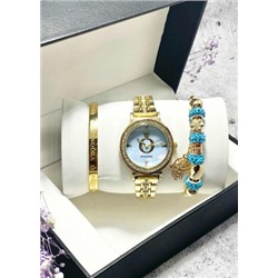 Подарочный набор для женщин часы, 2 браслета + коробка #22853330