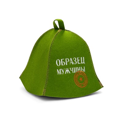 Шапка для бани и сауны «Образец мужчины», полушерсть, зелёная