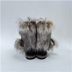 Унты женские коричневые “Песец” замшевые на войлочной подошве