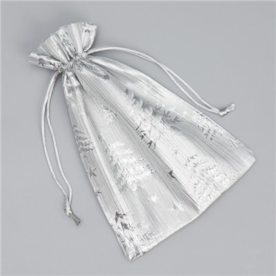 Мешочек подарочный парча «Новогодний лес», 16×24 см