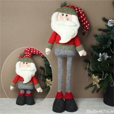 Новогоднее украшение Дед мороз на телескопических ножках 46/79 см / NY202110 /уп 24/