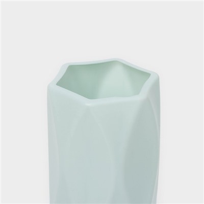 Ваза для цветов, пластик, 7×7×20.8 см, зелёная