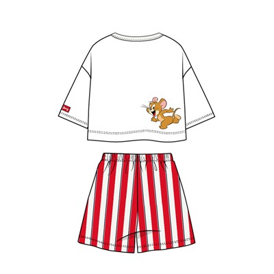 Комплект трикотажный для девочек: фуфайка (футболка), шорты