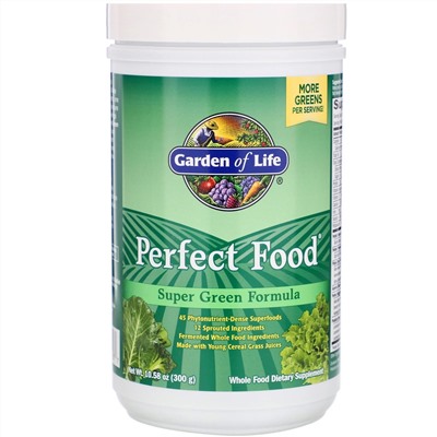 Garden of Life, Perfect Food, добавка из суперзелени, 300 г (10,58 унции)