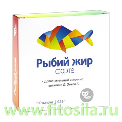 Рыбий жир форте, капс. 0,35 г № 100 БАД "Фармгрупп"