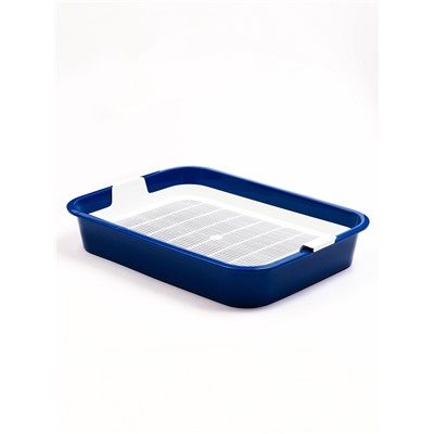 Туалет для кошек «Белла мини», 35×26×6 см, с сеткой, пластик, синий