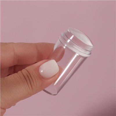 Набор для стемпинга, 2 предмета: штампик с крышкой, скребок, цвет прозрачный