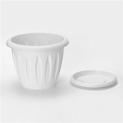 Горшок для цветов с поддоном «Фелиция», 10.4 л, d=31.9 см, h=24.5 см, пластиковый, цвет мраморный