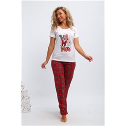 Пижама женская П154 новый год (Красный,белый)