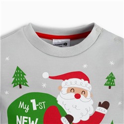 Костюм детский (джемпер, брюки) «Крошка Я. Мой первый НГ», рост 62-68 см, красный, серый