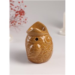 Аромалампа для эфирных масел «Ушастая сова», керамика, т. беж, 6.5×11×10.7 см