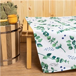 Простыня для бани «Эвкалипт» 150×180±5 см, 100% хлопок, вафельное полотно, 160 г/м²