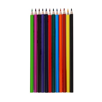 Карандаши цветные, 12 цветов, Calligrata TOP, шестигранные, пластиковые