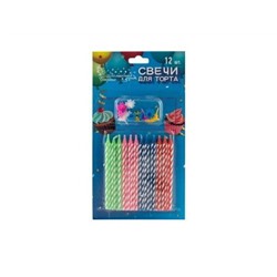 Набор свечей для торта 12шт (длина 9см) Вошебная страна