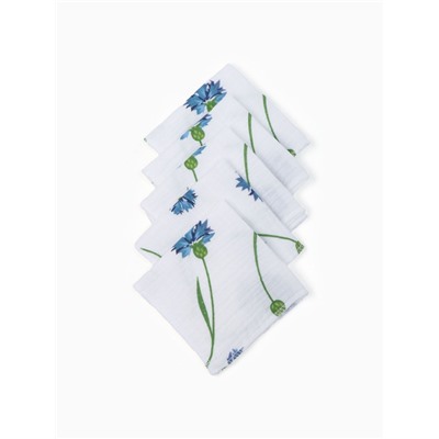 Набор платочков «Крошка Я» Cornflowers вид 2, 20×20 см-5 шт., муслин, хлопок 100%