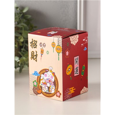 Копилка для денег «Кот Манэки-нэко с счастливый барабан», керамика, 7.8×7.5×12.5 см