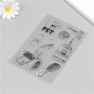 Штамп для творчества силикон «Птица в клетке», 16×11 см