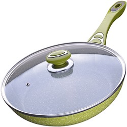 26906 Сковорода 28см мрам/крошка с крышкой MB (х6)