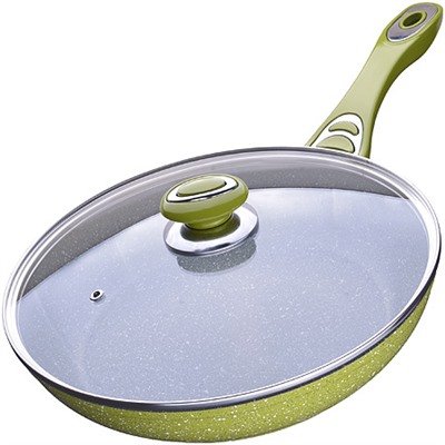 26906 Сковорода 28см мрам/крошка с крышкой MB (х6)