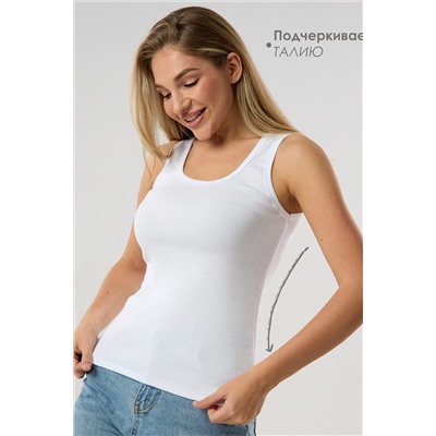 Майка базовая в рубчик белая НАТАЛИ, 1215928