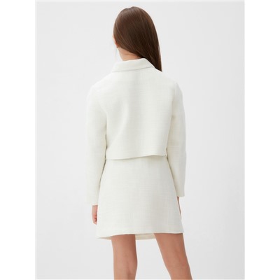 Комплект для девочки (жакет и юбка) MINAKU: PartyDress, белый, рост 128 см