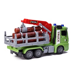 Машина "Лесовоз" на батарейках, в коробке