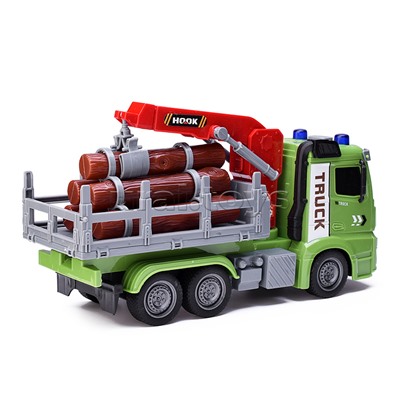 Машина "Лесовоз" на батарейках, в коробке