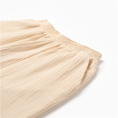 Комплект домашний женский (рубашка на запах, брюки) KAFTAN Basic, размер 48-50, молочный