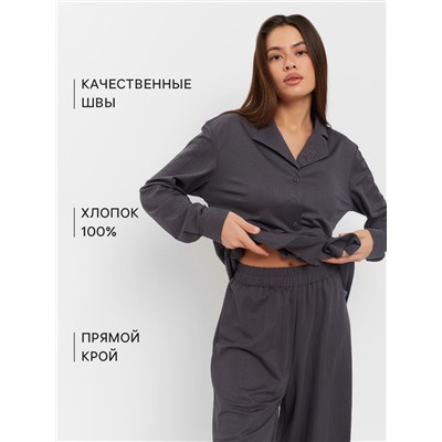 Костюм женский (рубашка, брюки, топ) KAFTAN Base, размер 42, цвет графит