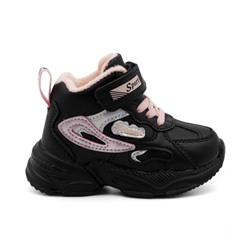 Кроссовки детские высокие С8666-11 черные