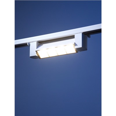 Трековый светильник линейный, поворотный, 10 Вт, 900 Лм, 4000К, IP20, белый, свечение нейтральное белое